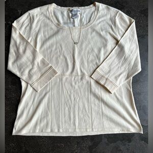 Investments | Light Weight Silk Cream Sweater- Size XL